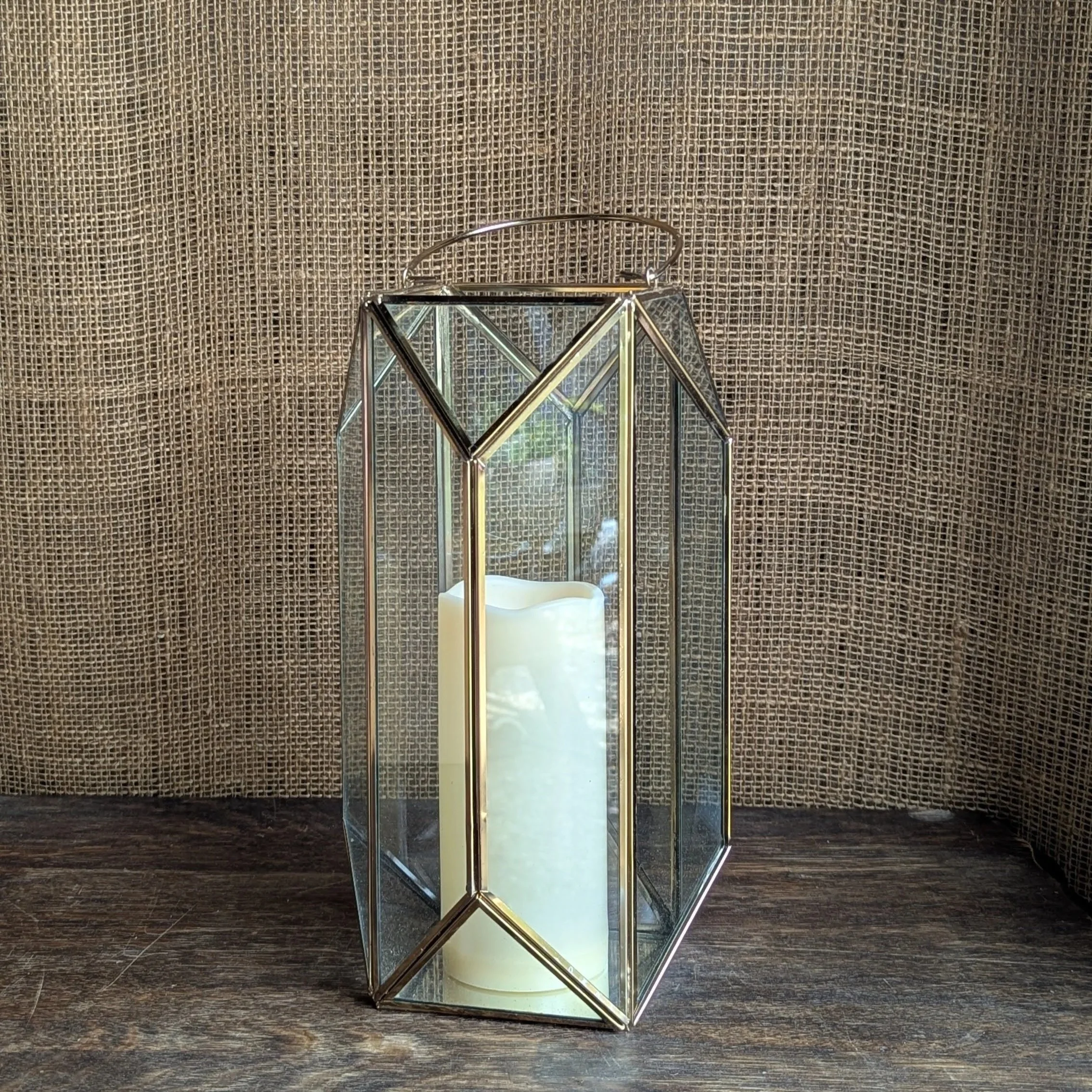 Large geo lantern.

8 available.

H33cm.

£6 each.

Not to be used with real flame.