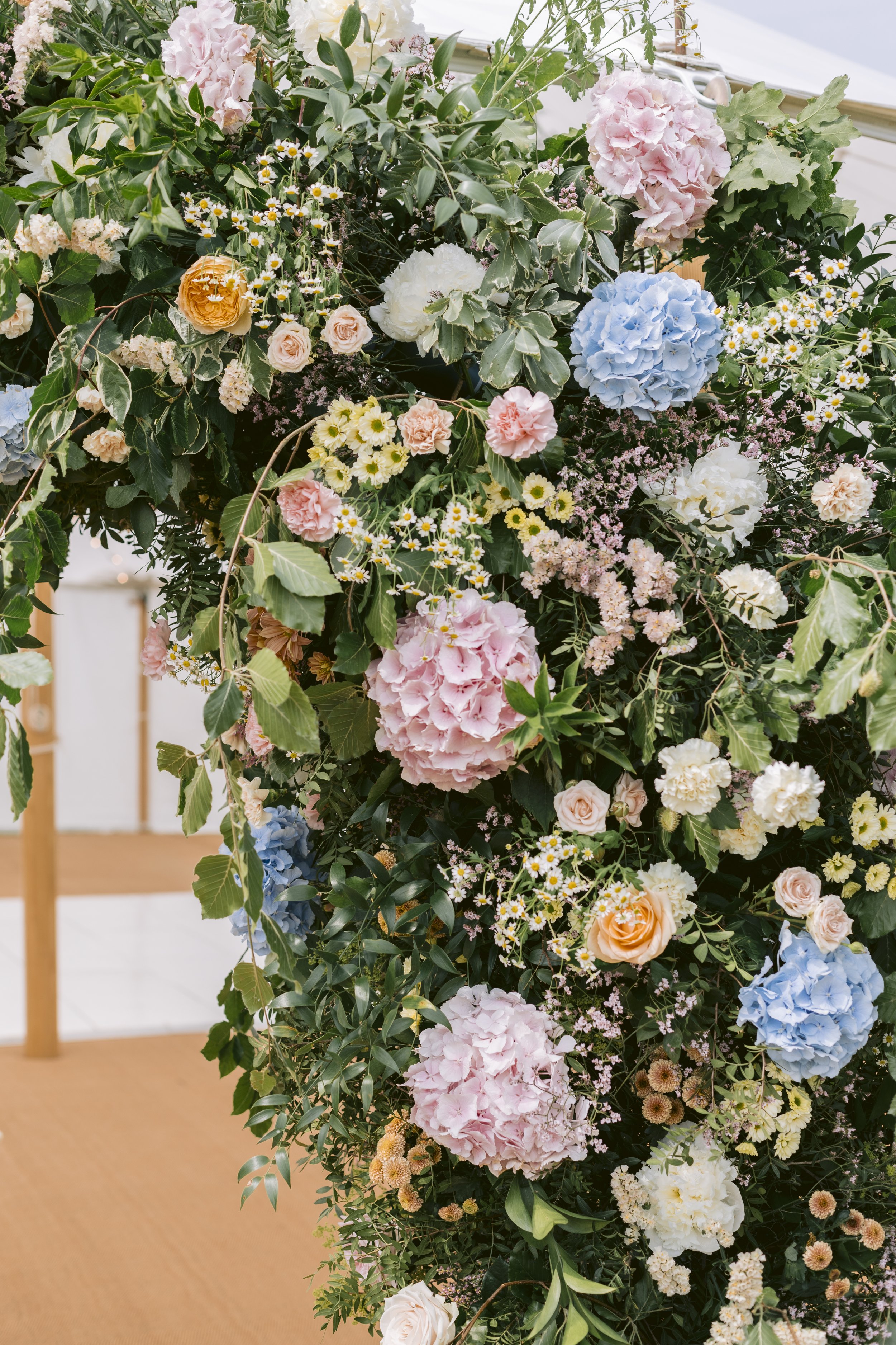 wedding decor hire UK for soft romantic floral styling