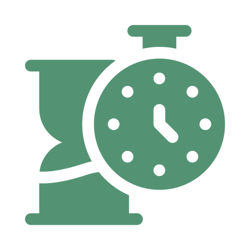 A spray bottle with a stopwatch icon overlay, indicating time-related or timing function.