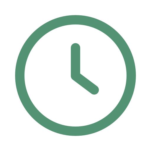 A clock icon showing the time as 4:00.