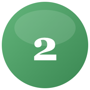 Green sign with the number 2 in white.