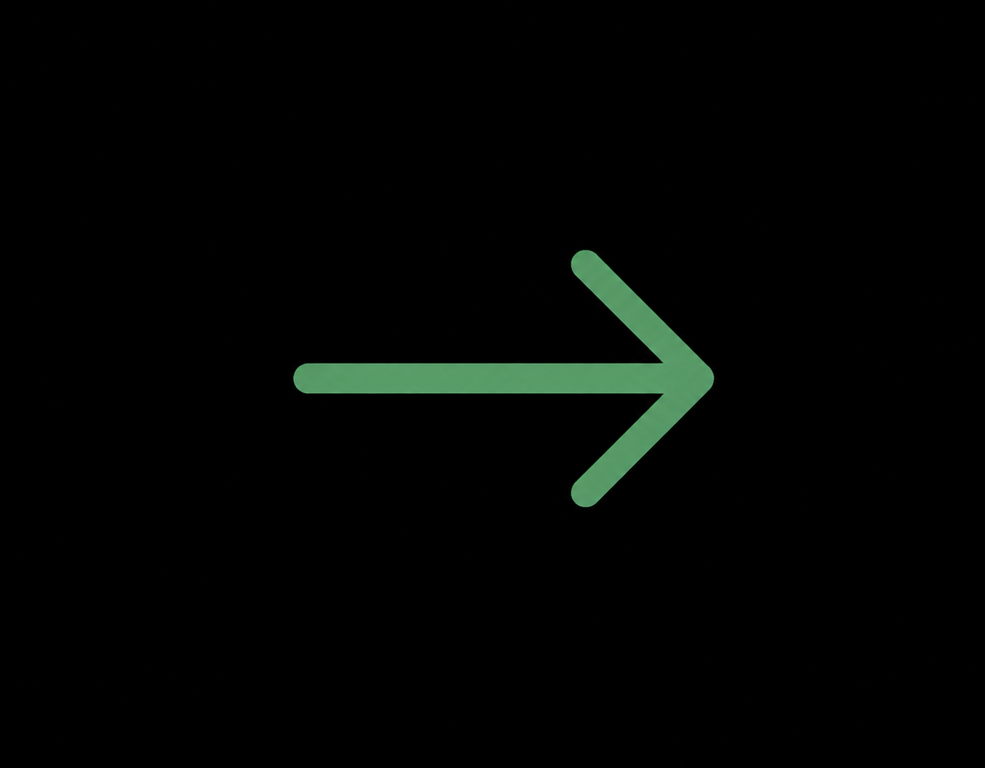 Green glowing arrow pointing to the right on a black background.