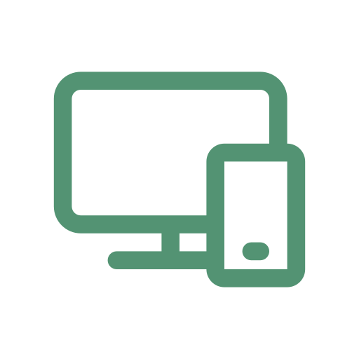 Icon of a computer monitor and a smartphone indicating device compatibility or connectivity.