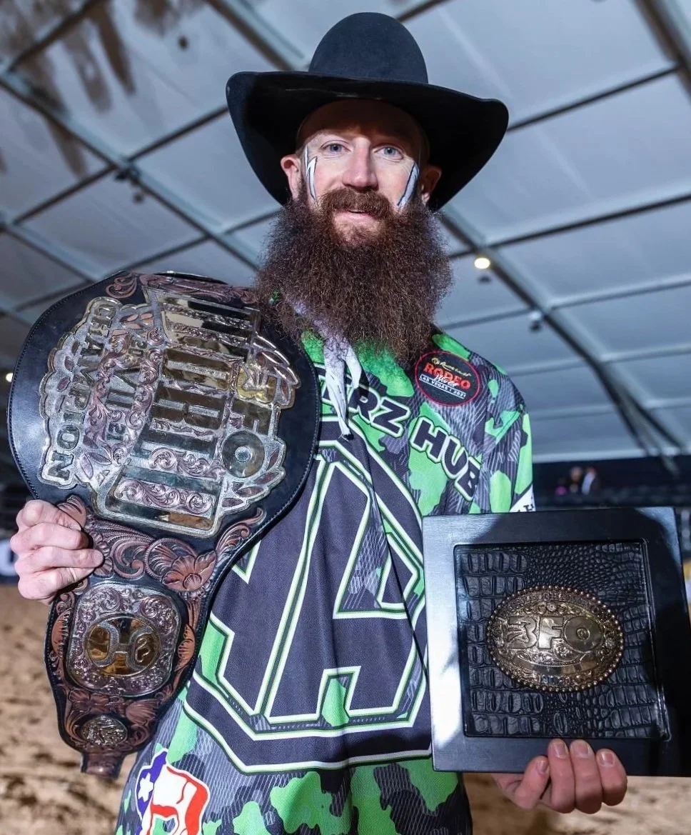 Weston Rutkowski 4x BFO World Champion freestyle bullfighter  — Founder of Bearded Elf Co. Granbury Texas