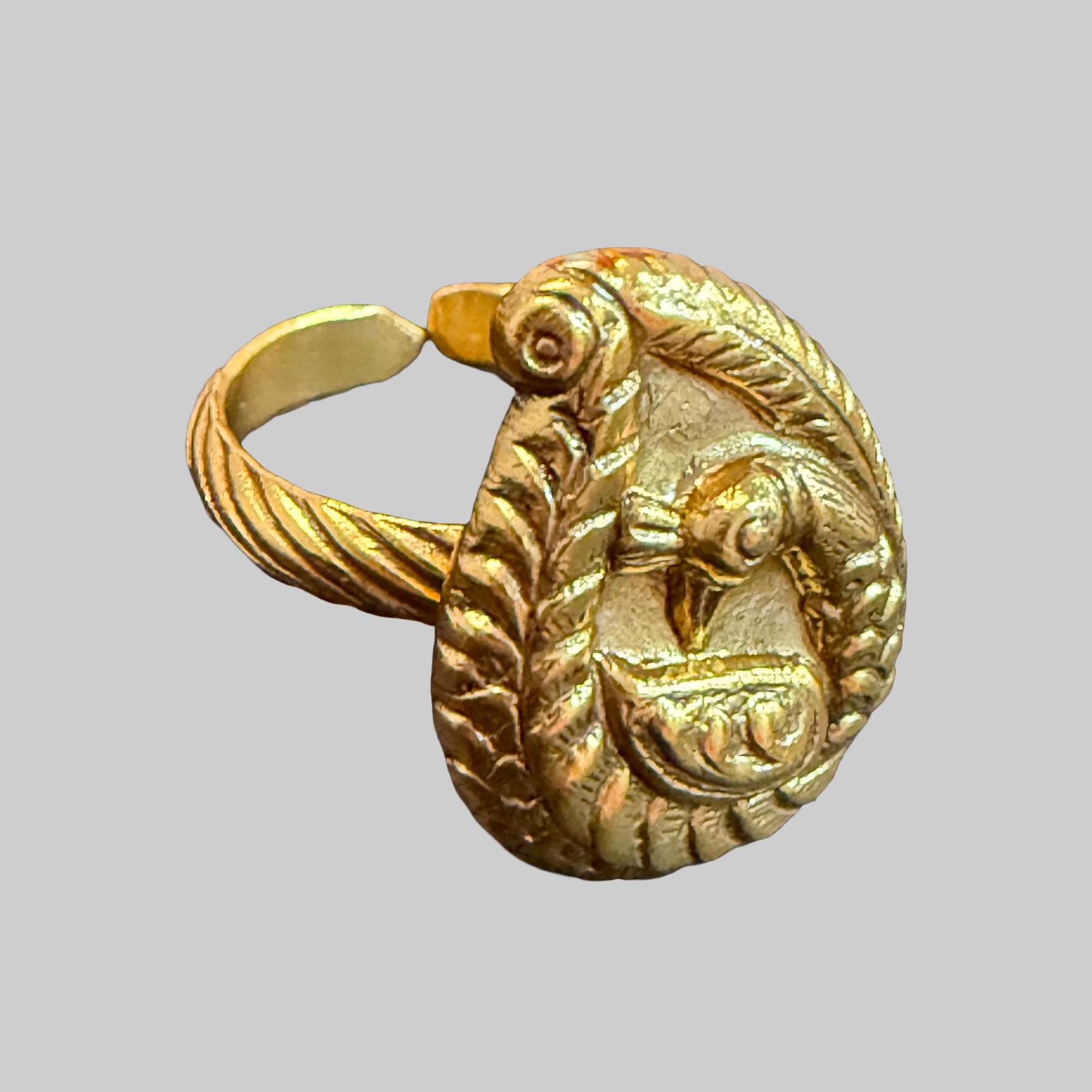 Vintage Paisley Relief Statement Ring