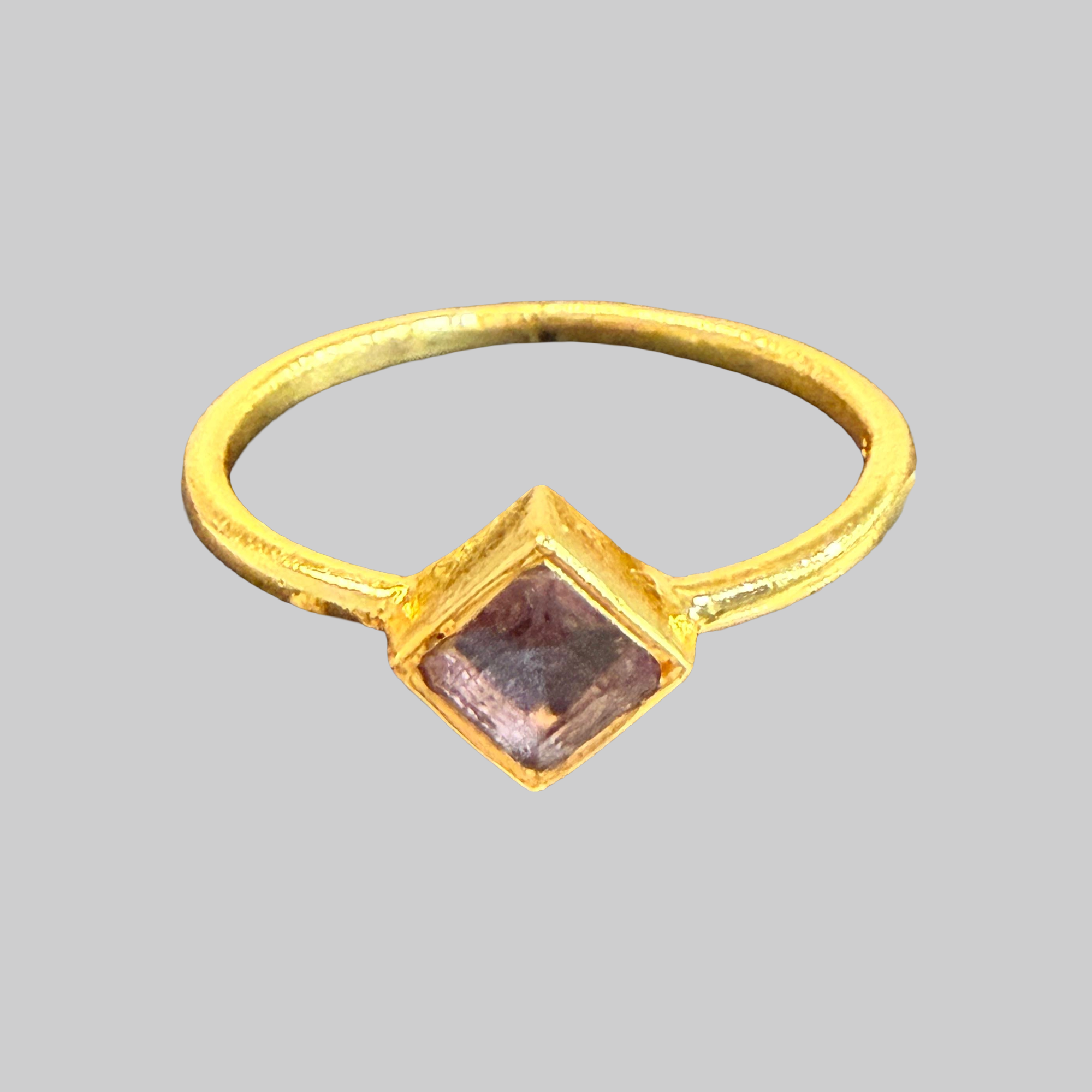 Minimalist Square Gemstone Ring