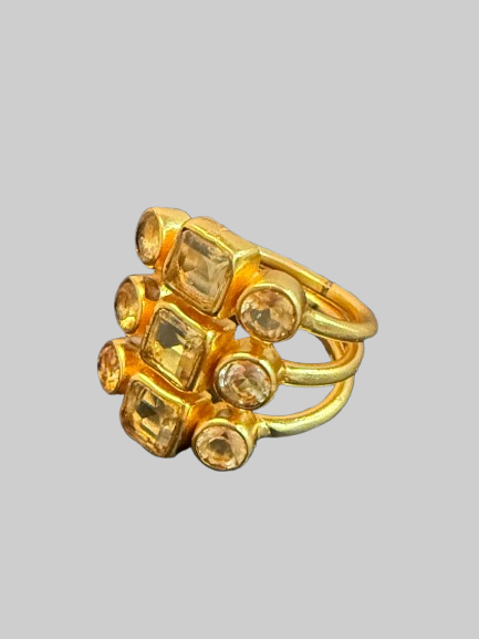 Citrine Cluster Statement Ring