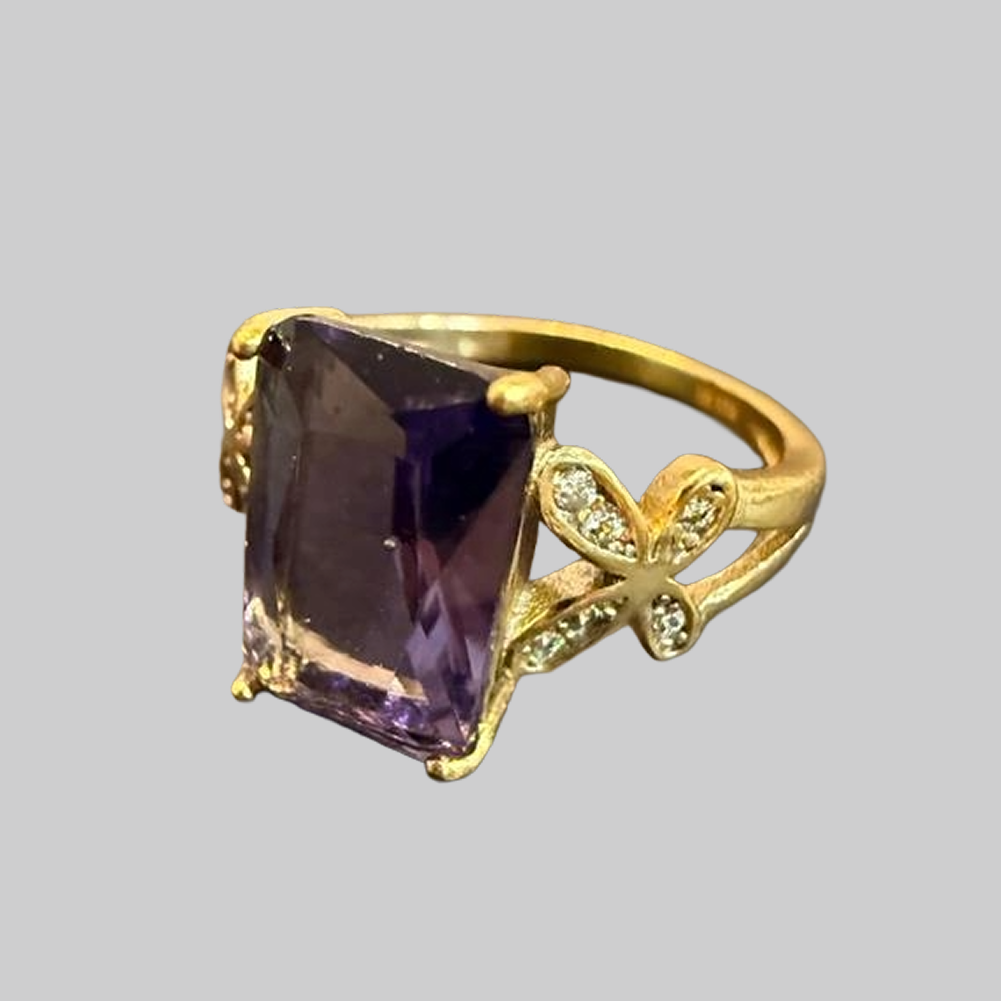 Amethyst Bloom Statement Ring