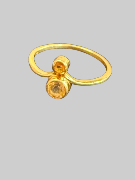 Petite Dual Champagne Stone Ring