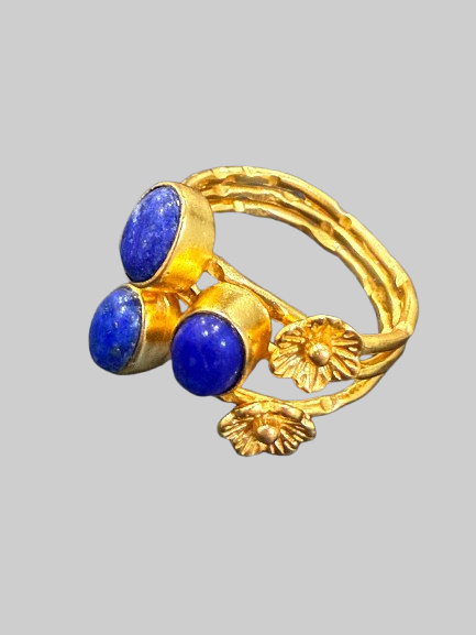 Lapis Bloom Trio Ring