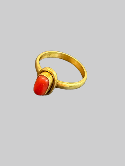 Coral Solitaire Ring