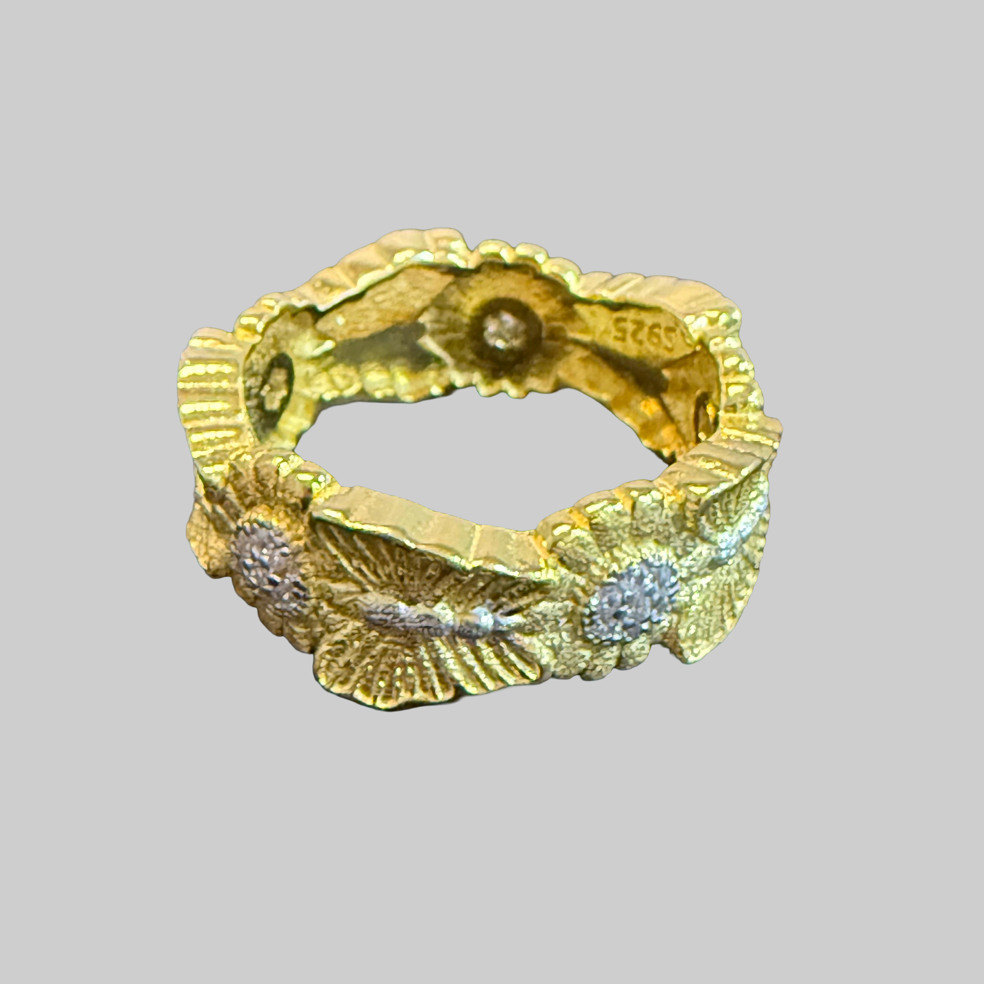 Vintage Butterfly Floral Band Ring