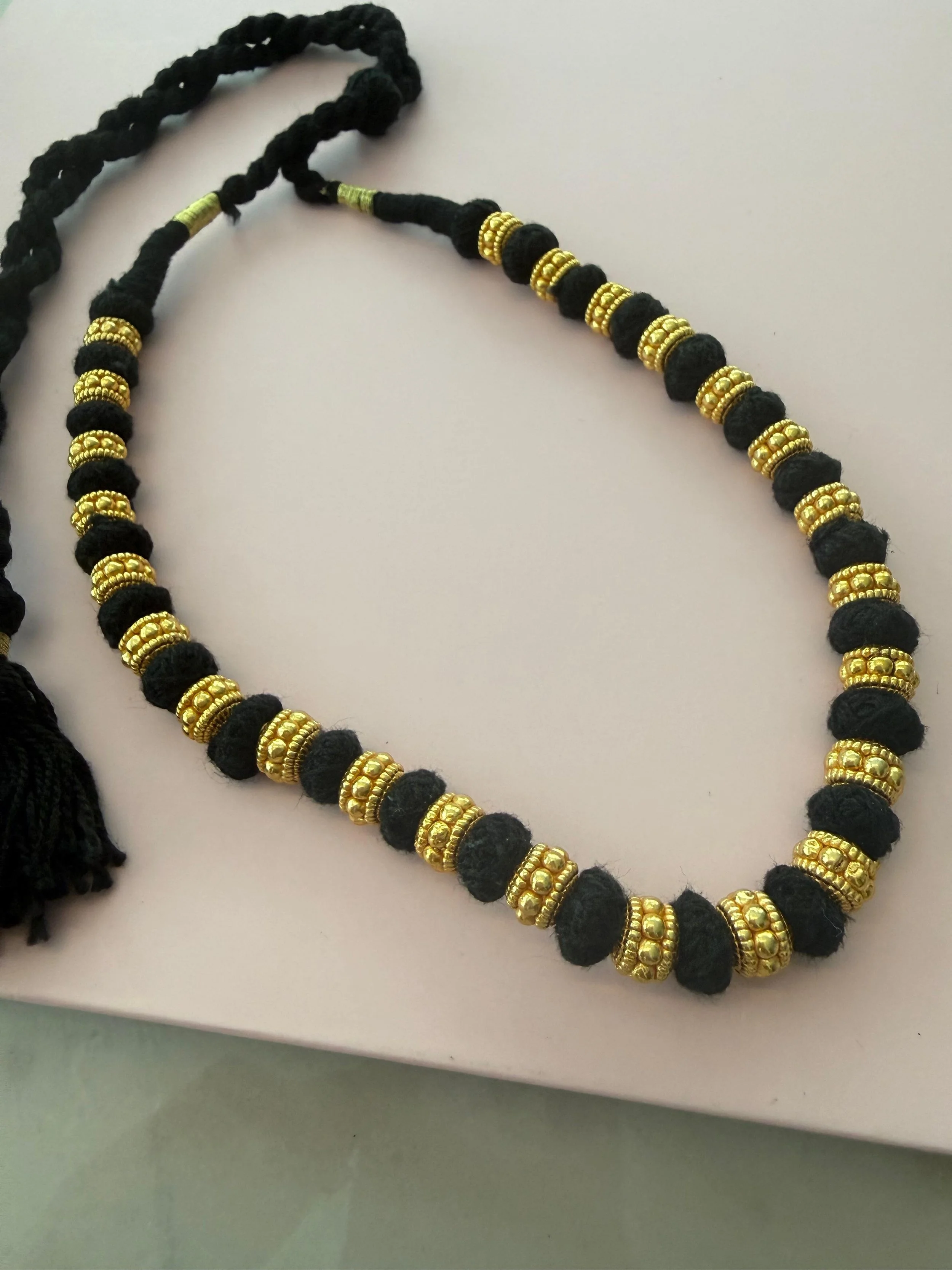 Classic Black Bead Accent Necklace
