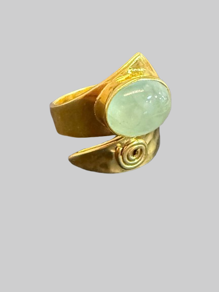 Artisan Aqua Quartz Spiral Statement Ring