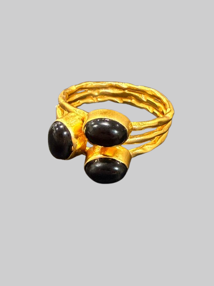 Midnight Onyx Trio Ring