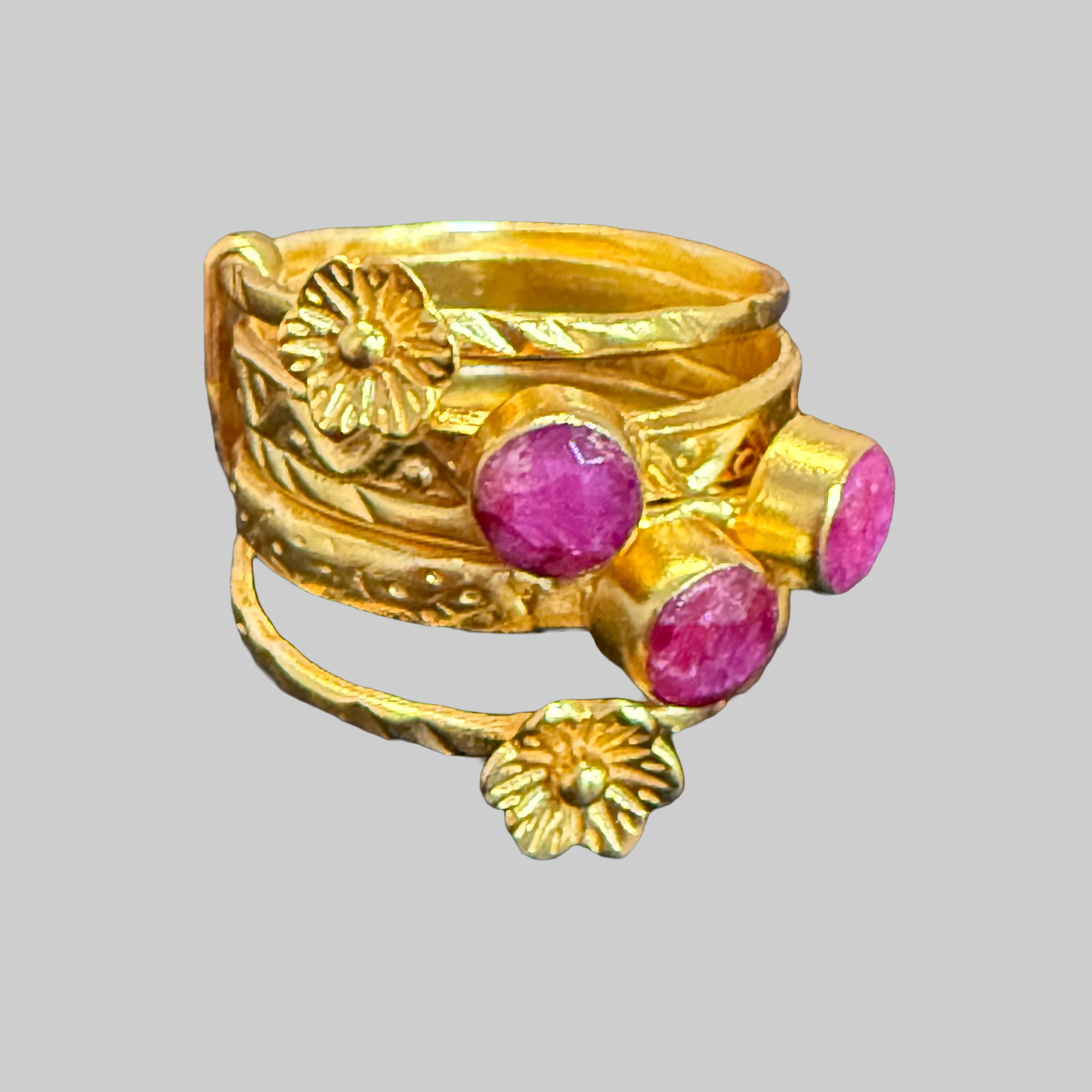 Rosé Blossom Layered Statement Ring
