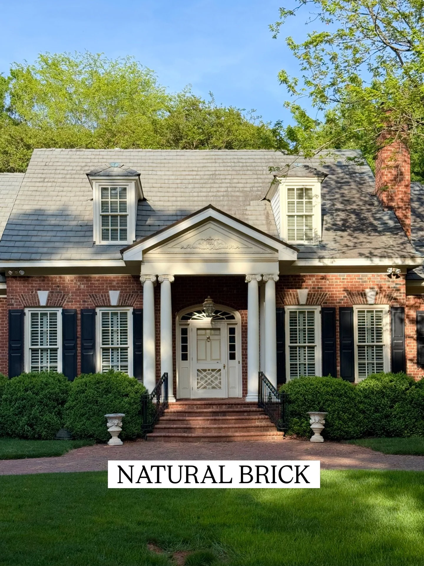 Going natural &mdash; classic homes that haven&rsquo;t been painted white and show off variations of brick colors complimented by roof material, shutter and front door colors and landscape.