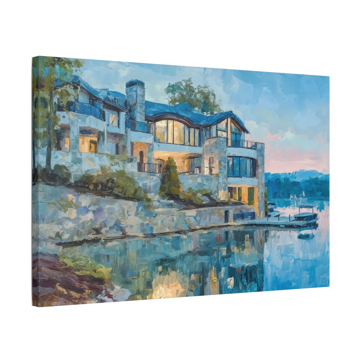 Side view of horizontal gallery-wrapped canvas depth