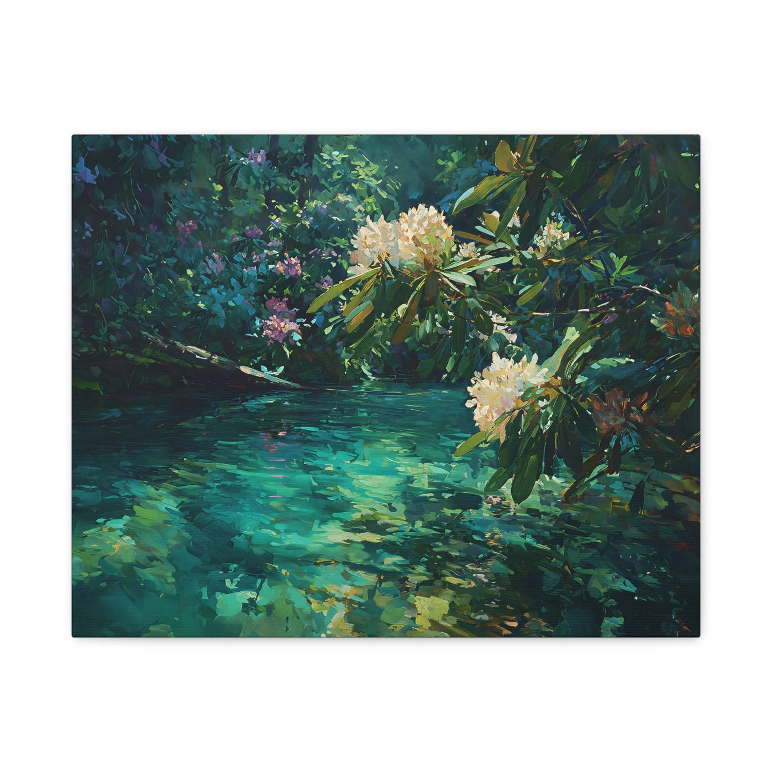 Rhododendron in Filtered Light Lake Jocassee canvas print