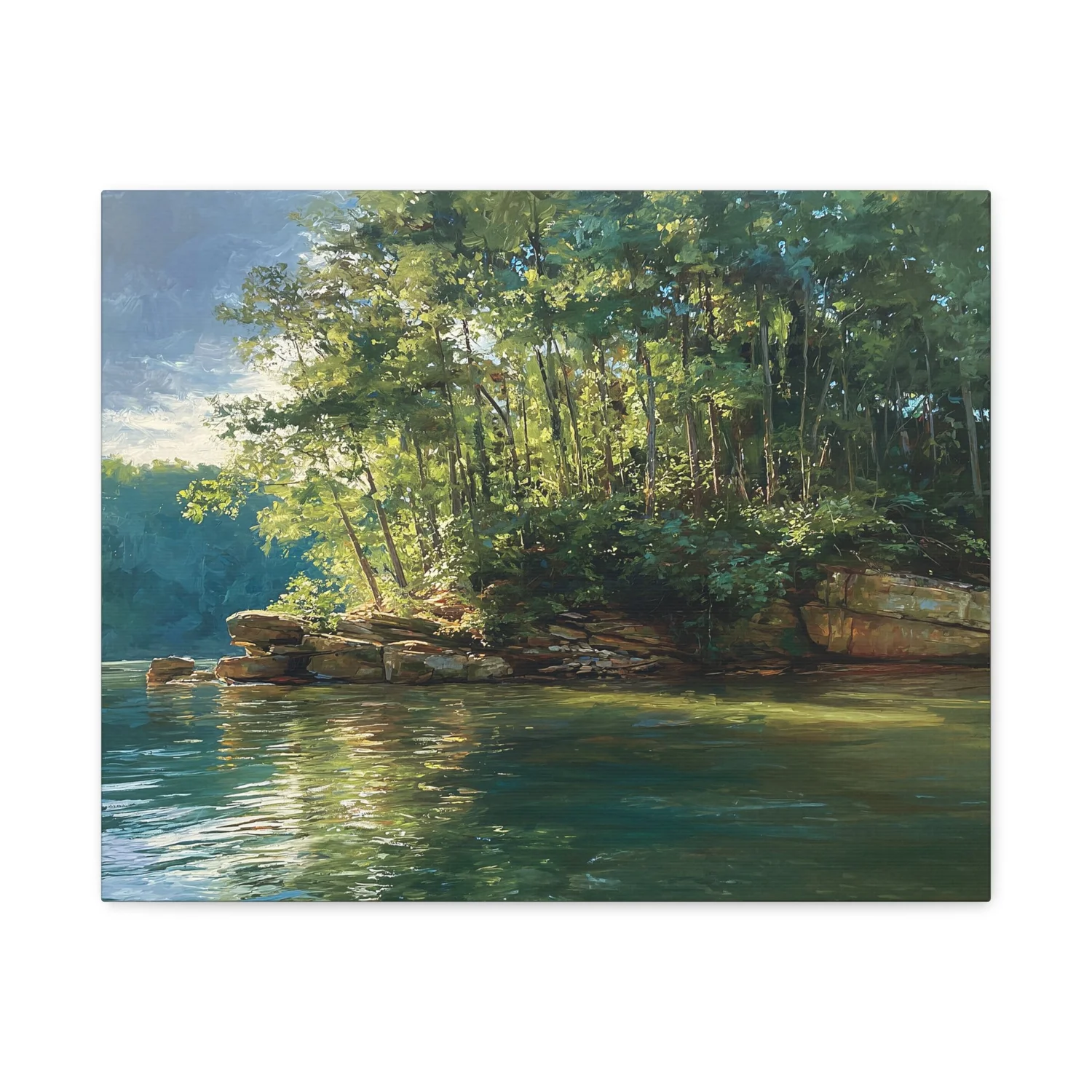 Evening Along Quiet Banks Laurel River Lake canvas print