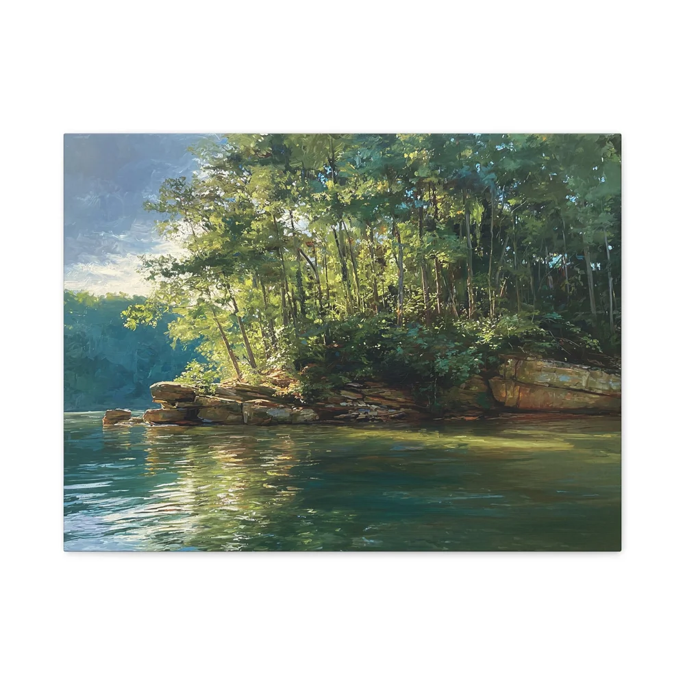 Evening Along Quiet Banks Laurel River Lake canvas print