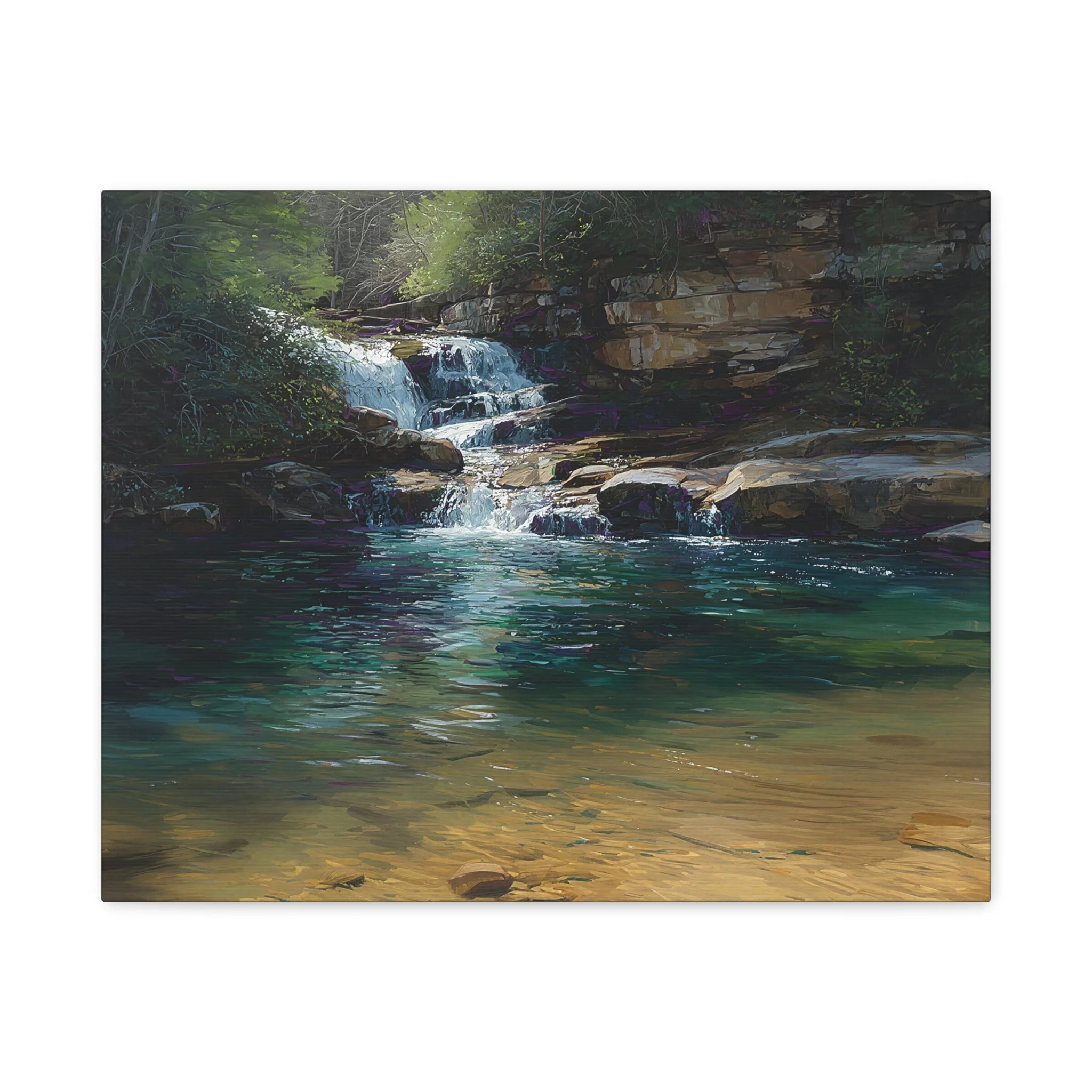 Where the Rain Runs In Kentucky forest water canvas art