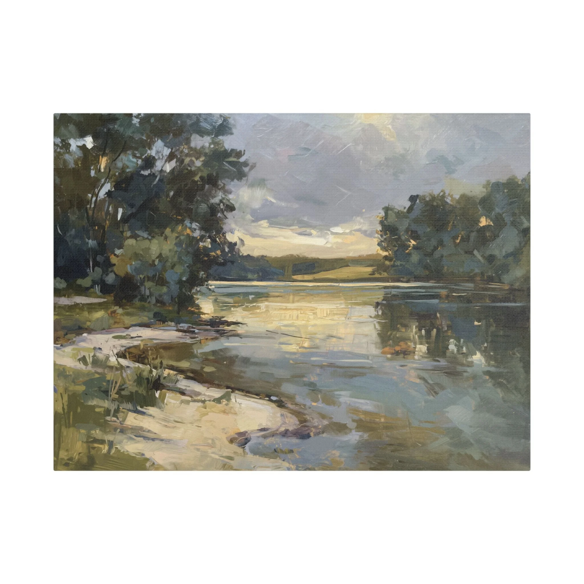 Olive Light Along the Bank — Reflected Light