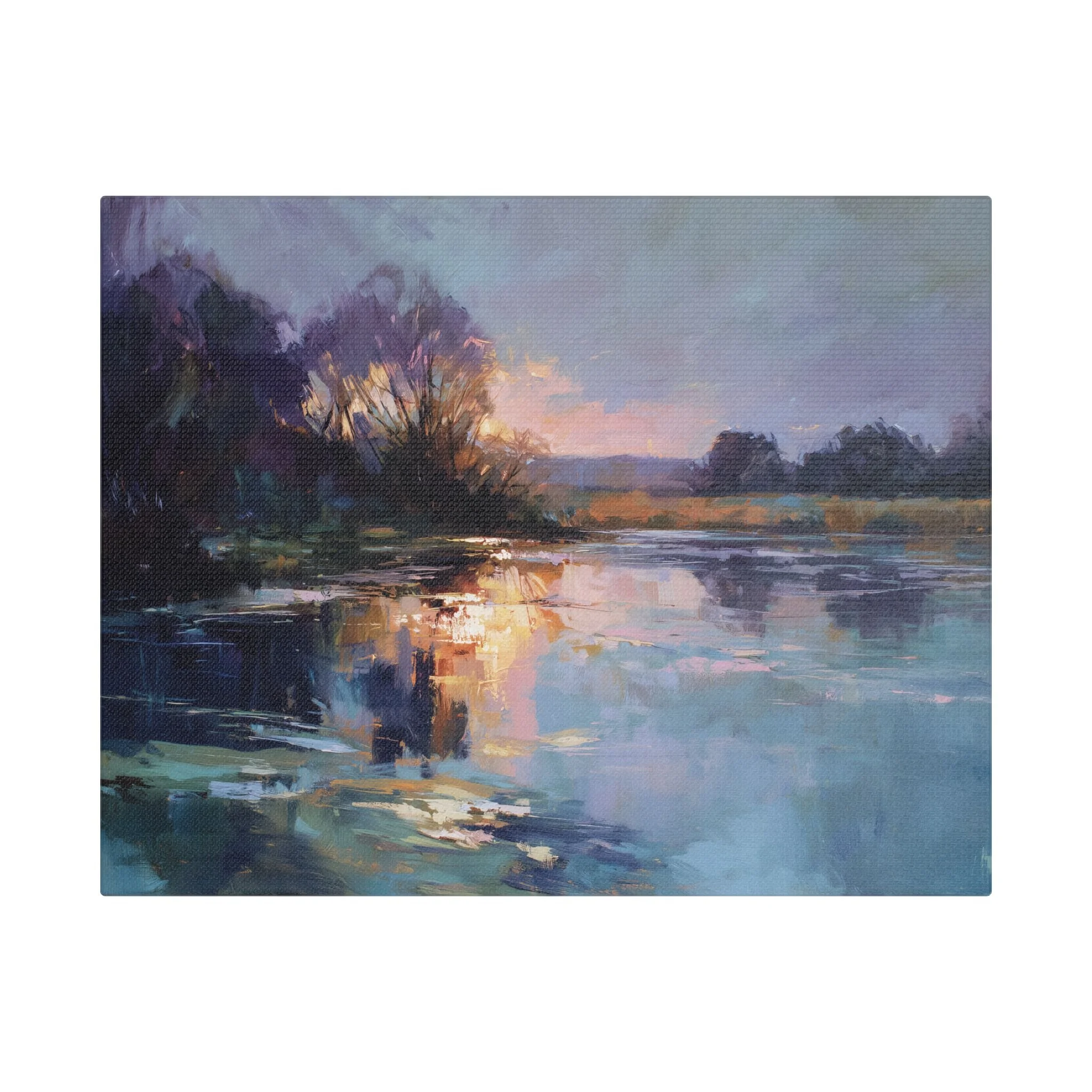 Violet–Gold Break — Satin Canvas