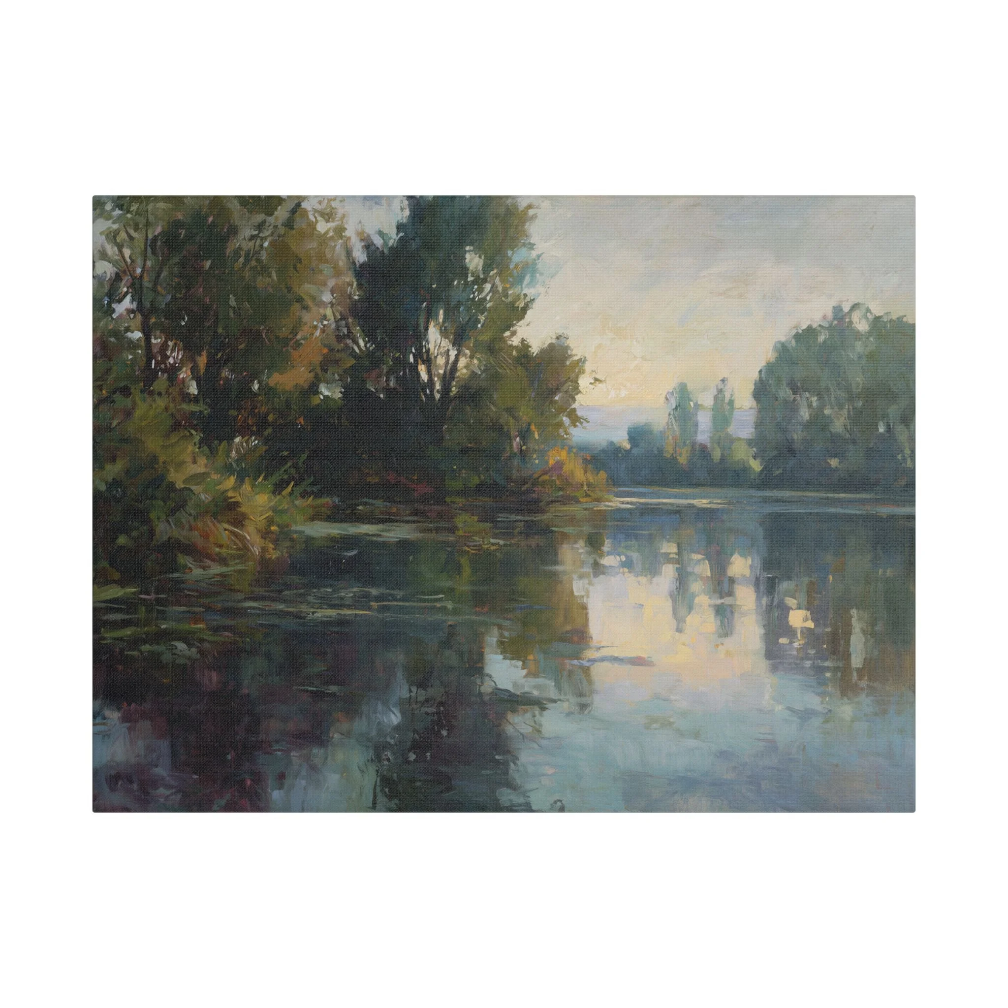 Evening Light in the Water — Satin Canvas