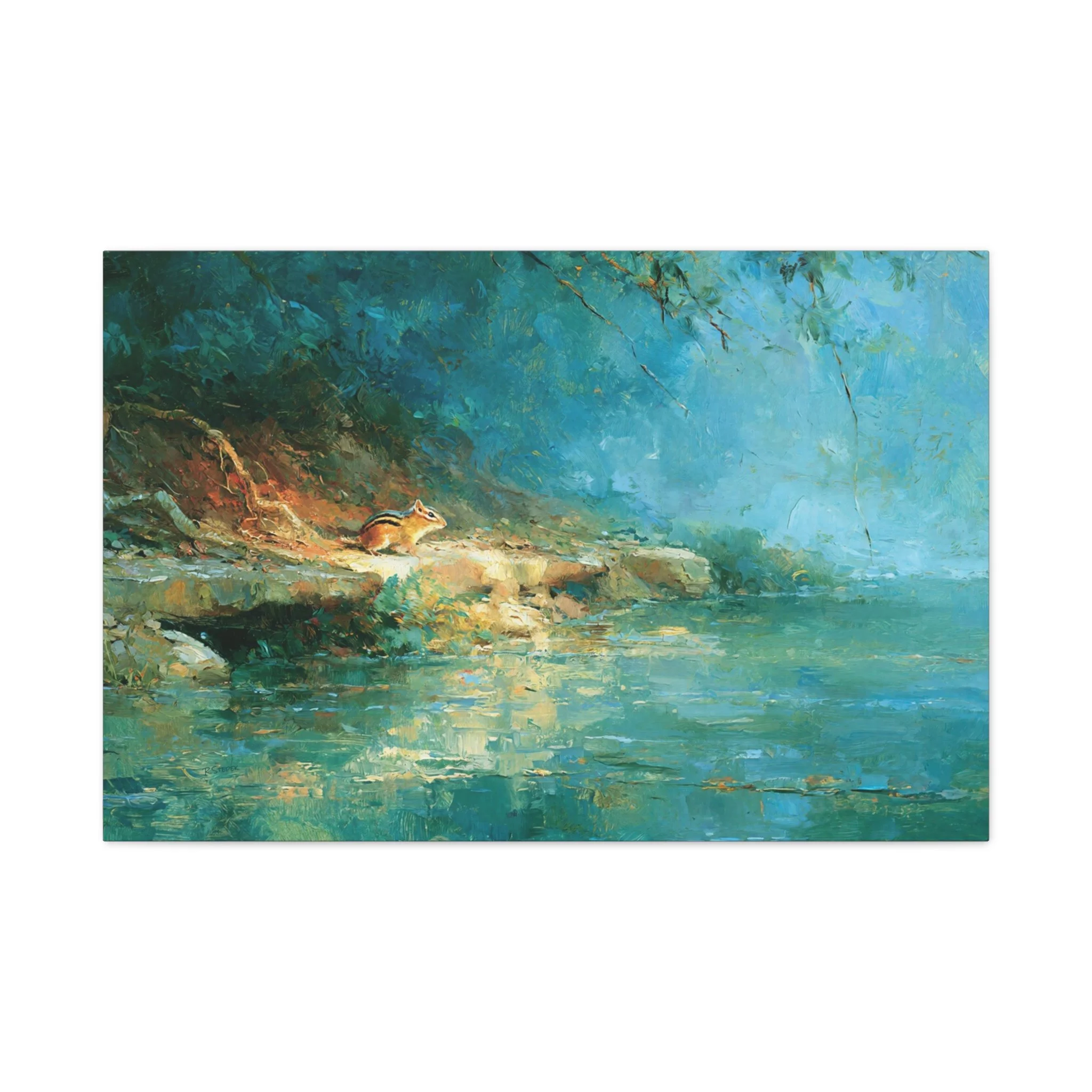 Chipmunk on Sandstone Bank fine art wildlife print