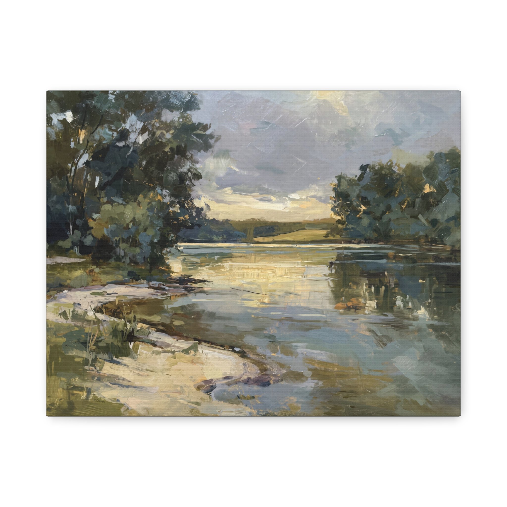 Olive Light Along the Bank — Reflected Light