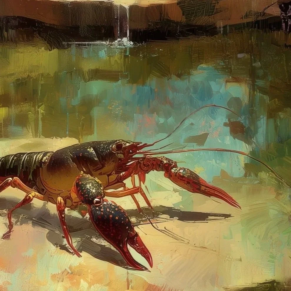 Crawfish at the Water’s Edge | Bold Art for Dining Spaces