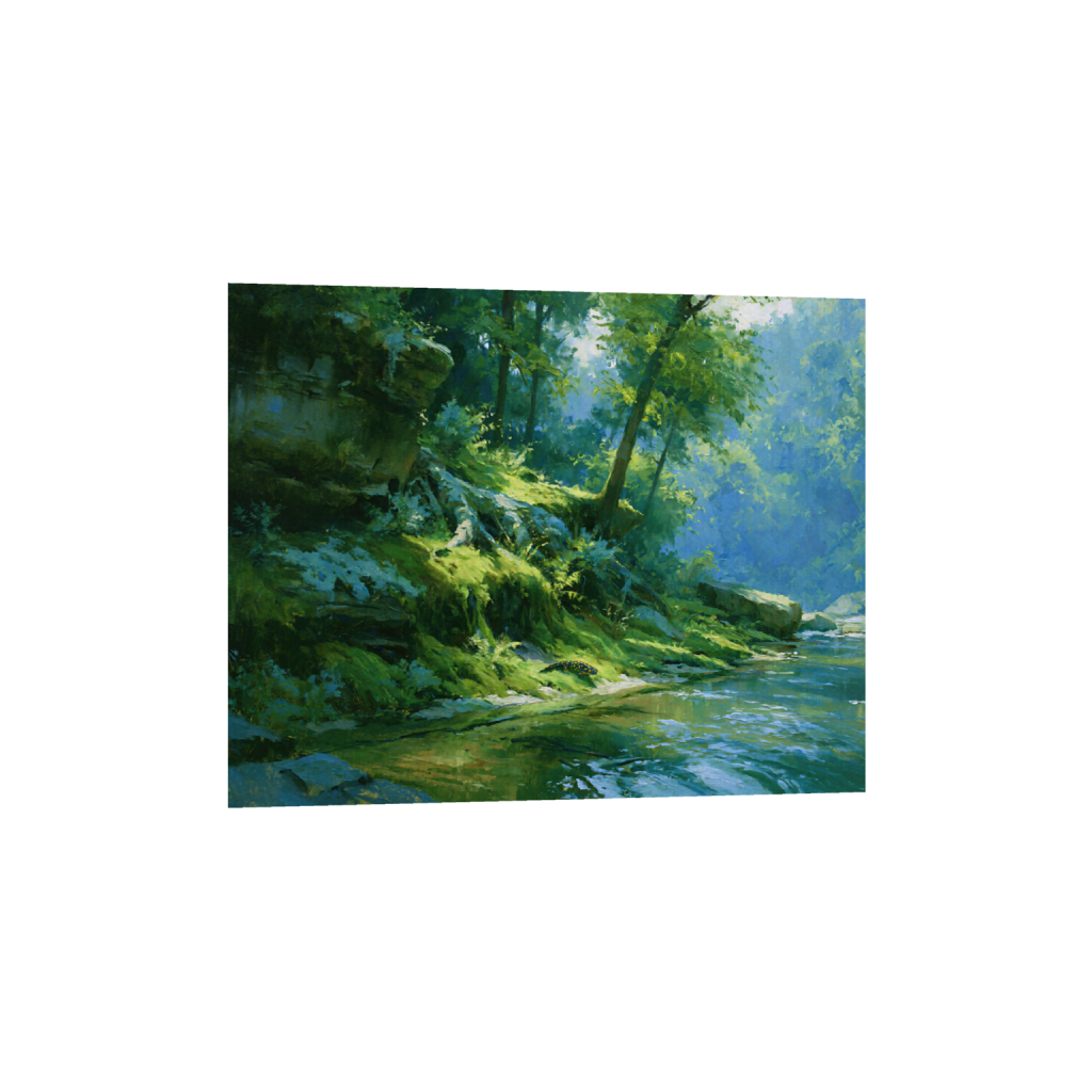 Green Bank in Blue Shade salamander giclee print