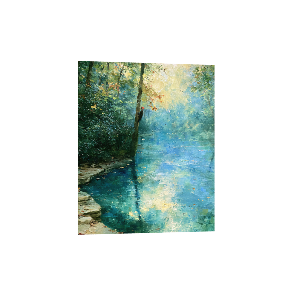Blue Cove Rising Light Woodpecker giclee fine art print