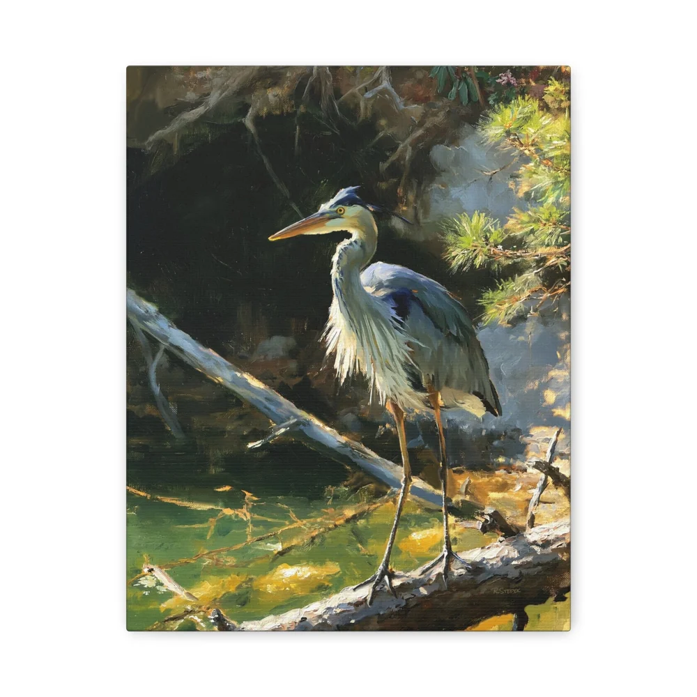 Great Blue Heron on Lake Keowee canvas print