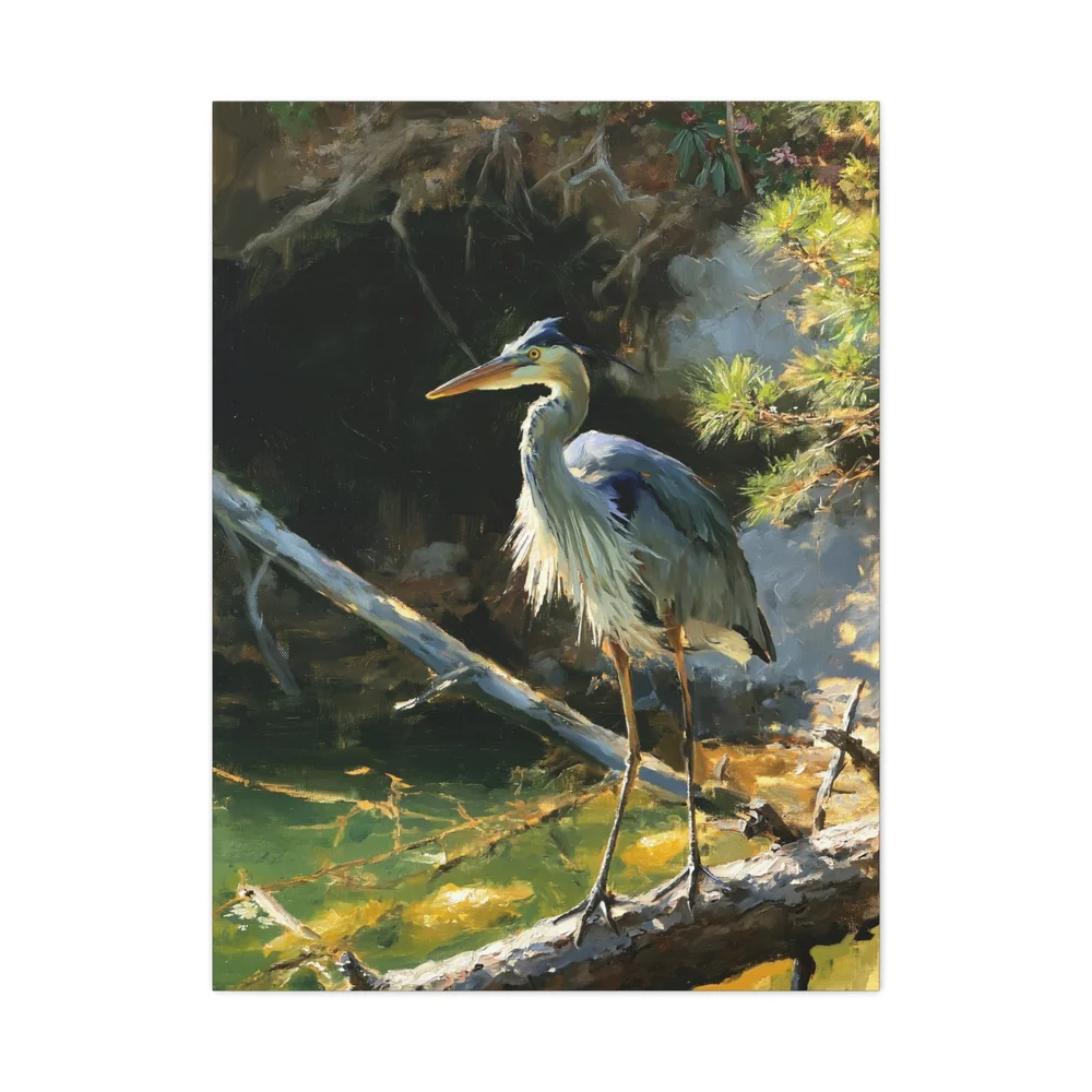 Great Blue Heron on Lake Keowee gallery-wrapped Canvas product view