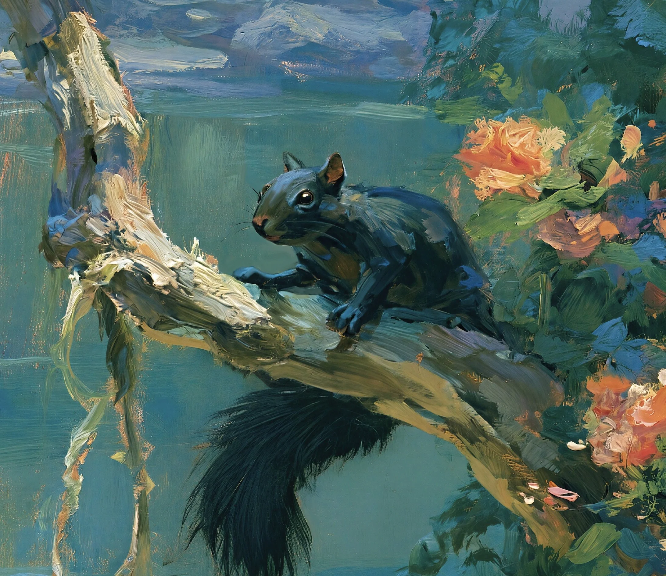 Cumberland Azalea &amp; Black Squirrel: Appalachian Wildlife Art