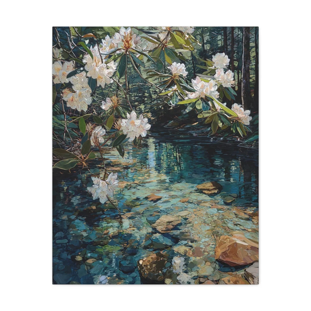 Great Laurel Over Clear Creek straight-on canvas product view