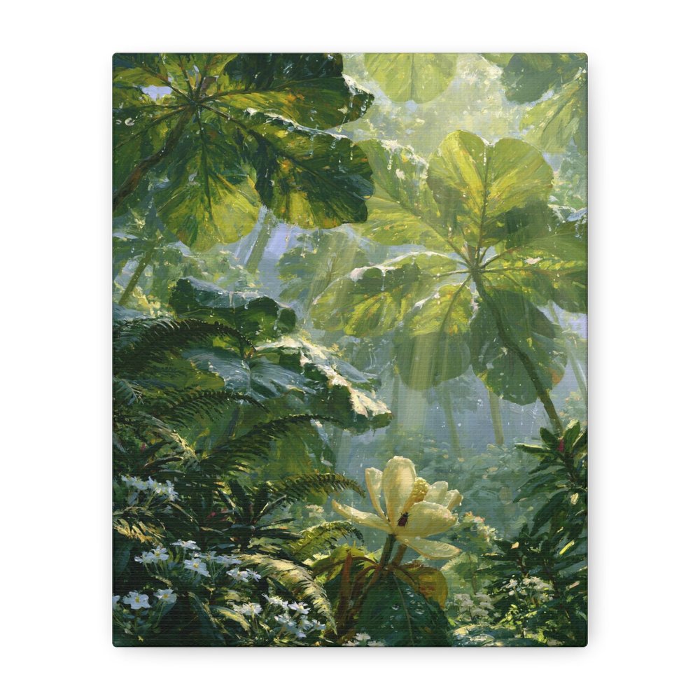 Beneath Ancient Leaves umbrella magnolia canvas print