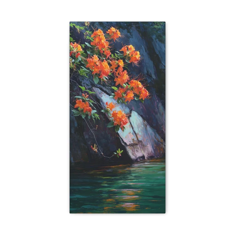 Cumberland Azalea on Purple Sandstone ready-to-hang canvas artwork