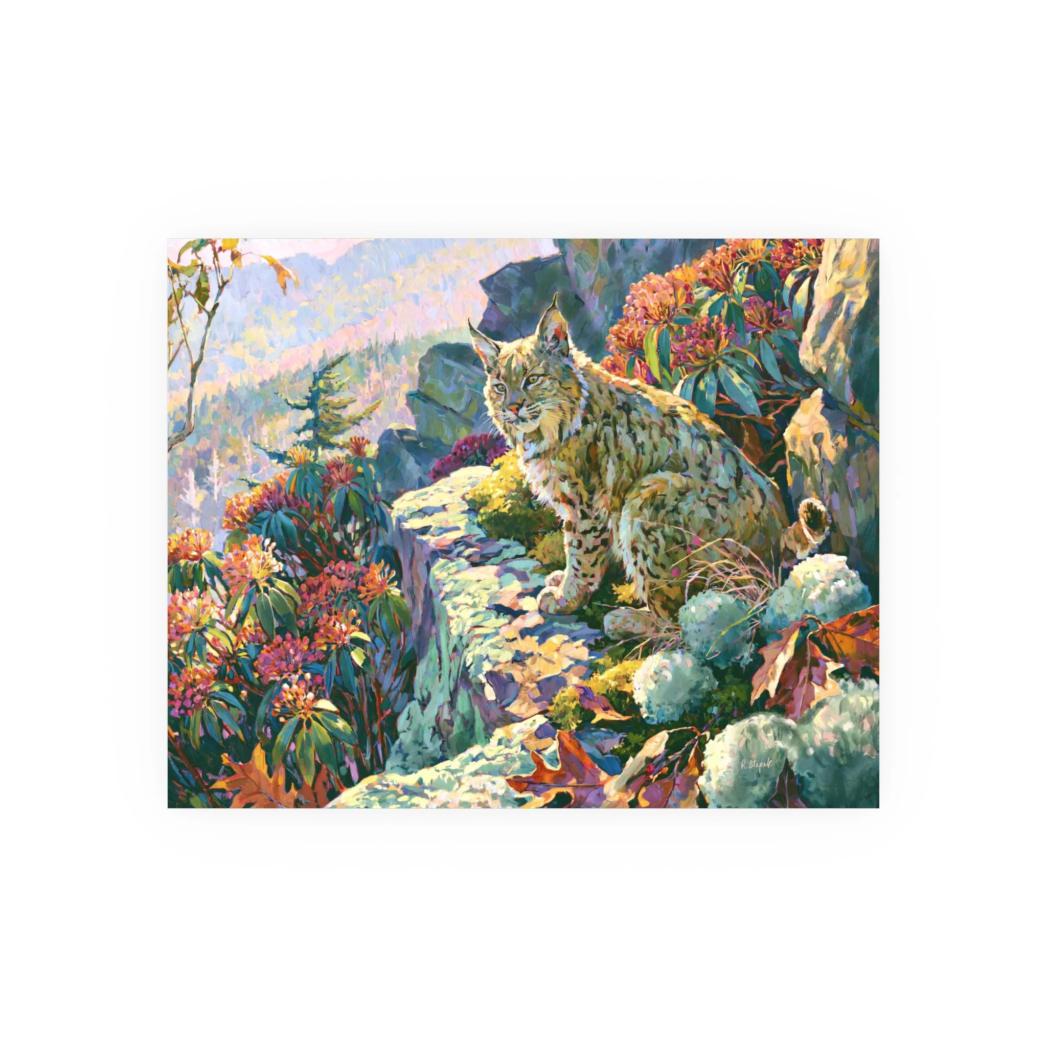 Wildcat Over the Gorge — Appalachian Bobcat Art Print