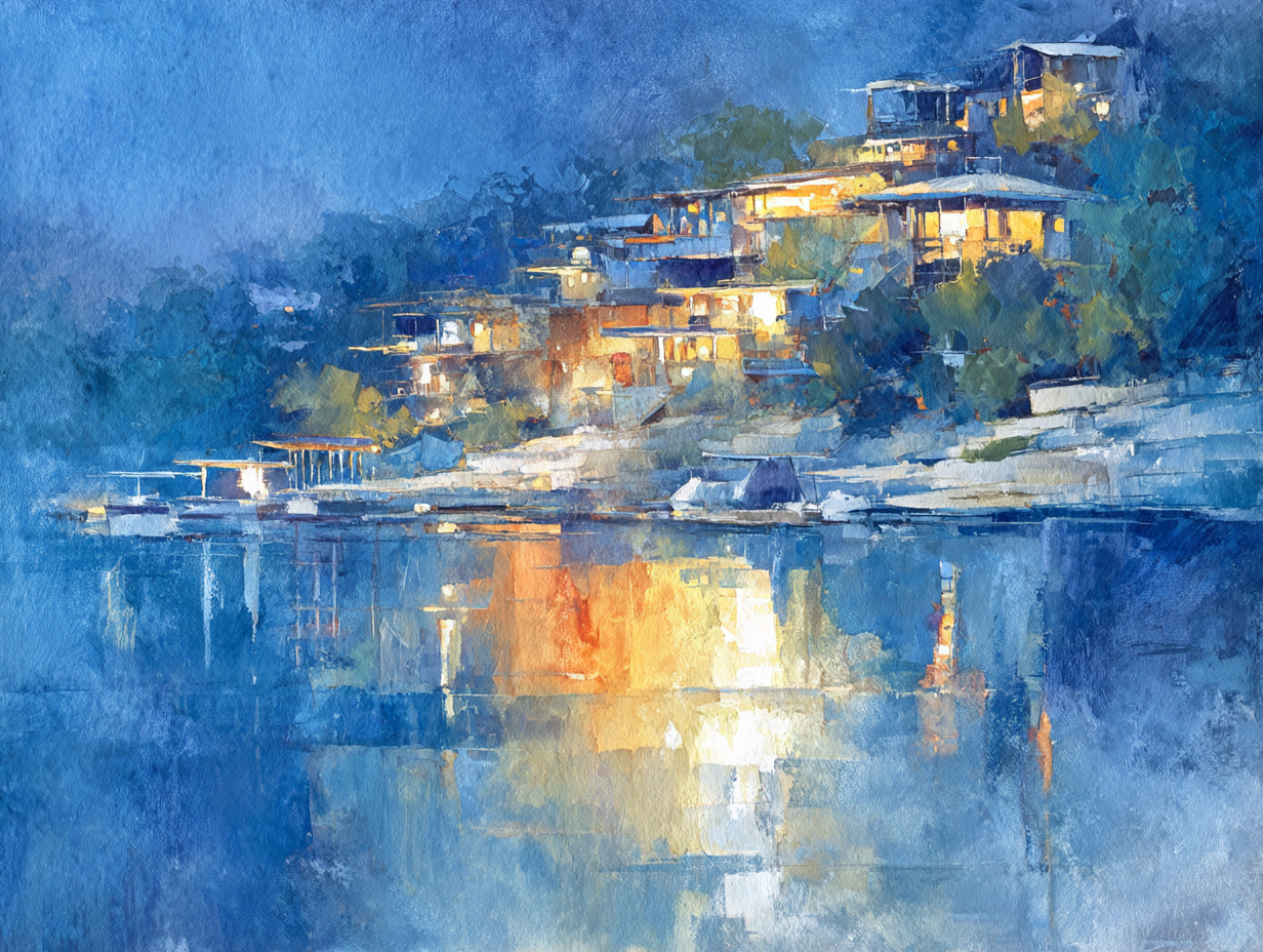 Lake Travis - Tiered Evening Lights 