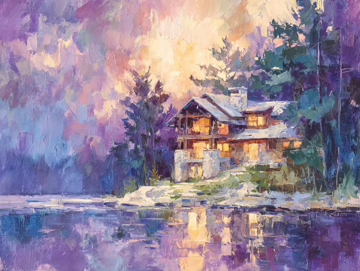 Lake Saranac — Evening Glow Through the Trees