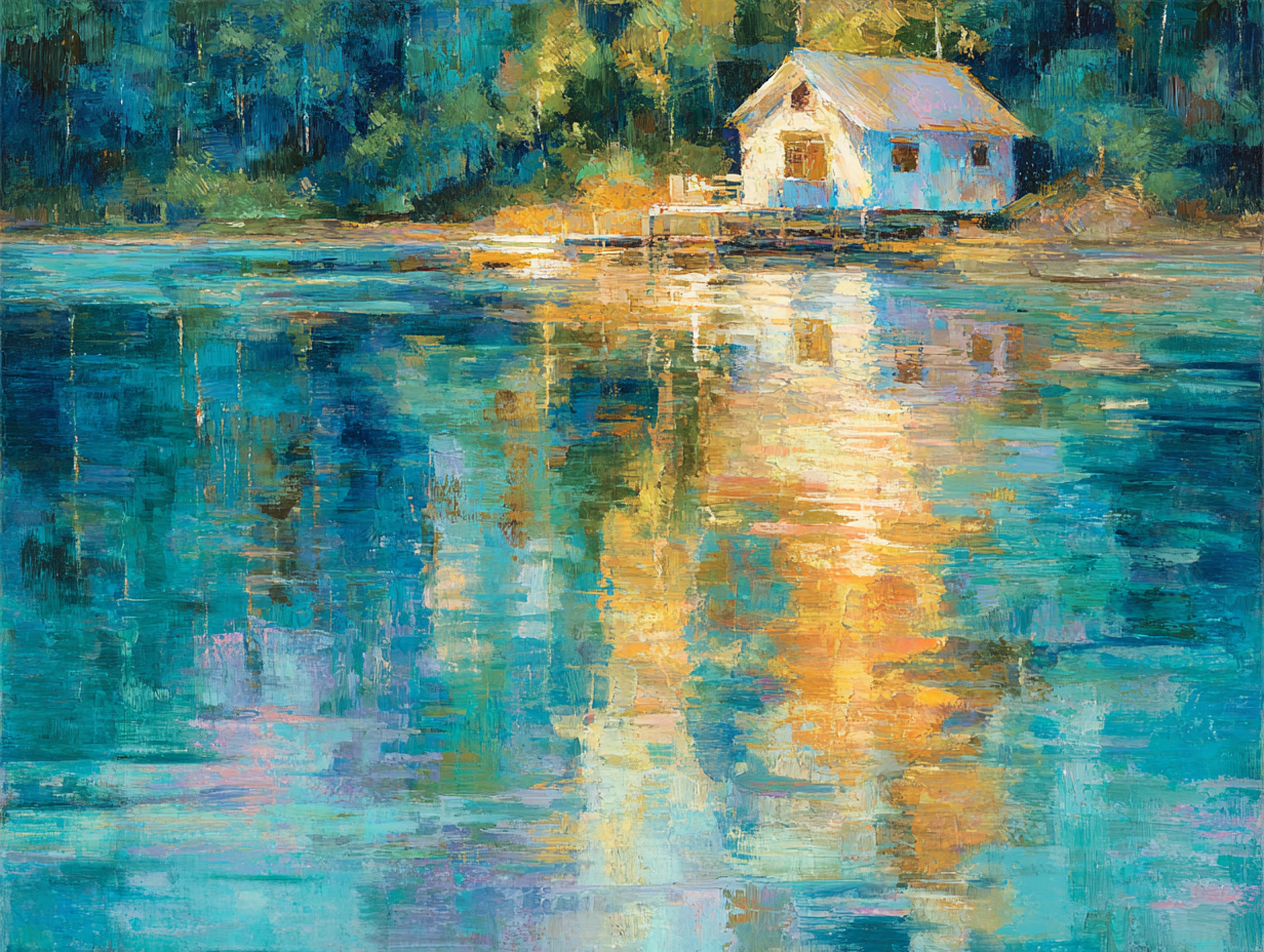 Lake Charlevoix - House With Gold Reflections
