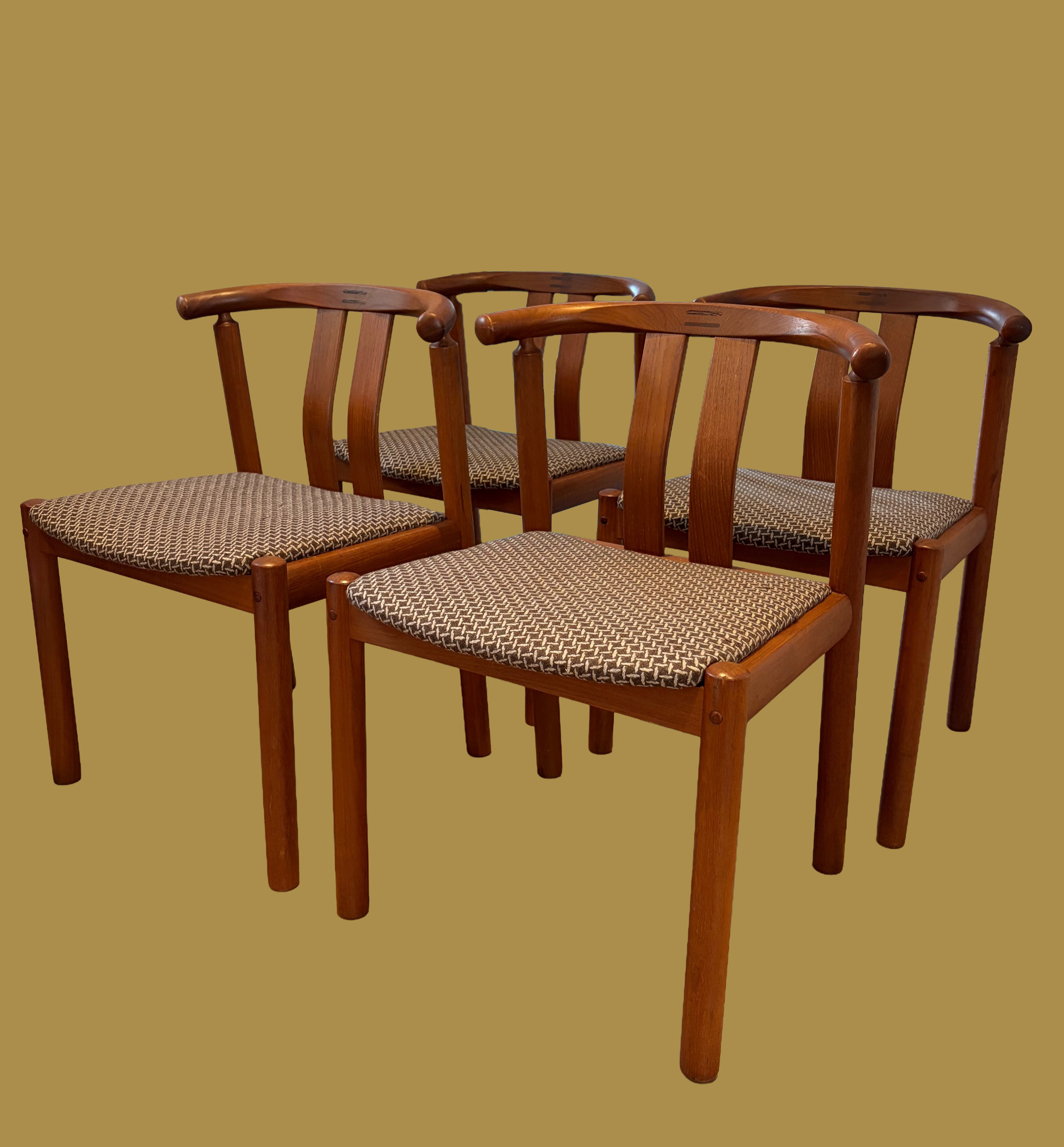 Set of Four Solid Danish Teak chairs by Hans J. Frydendal c.1960