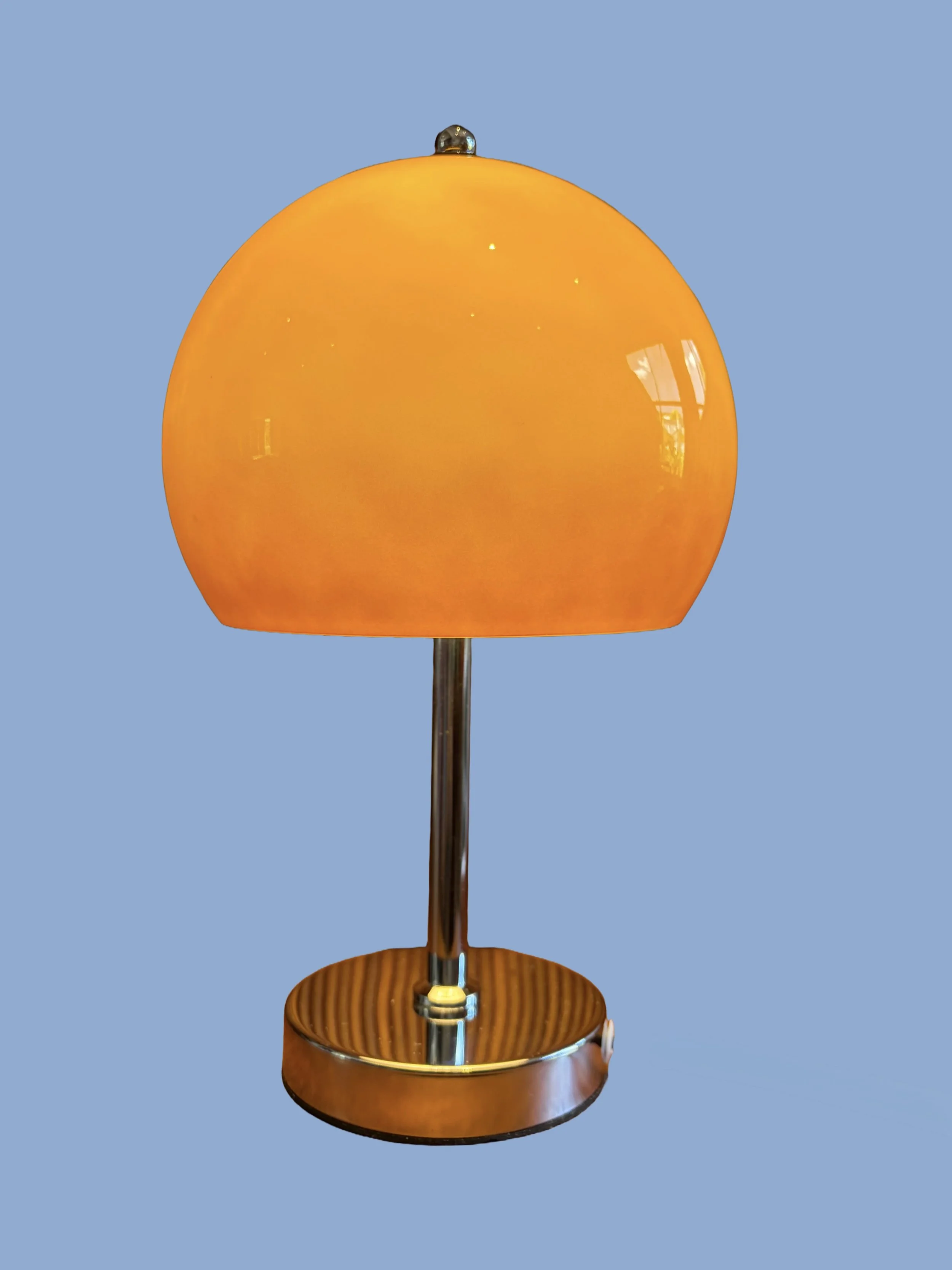 'Orlo' Orange Glass & Chrome Table Lamp