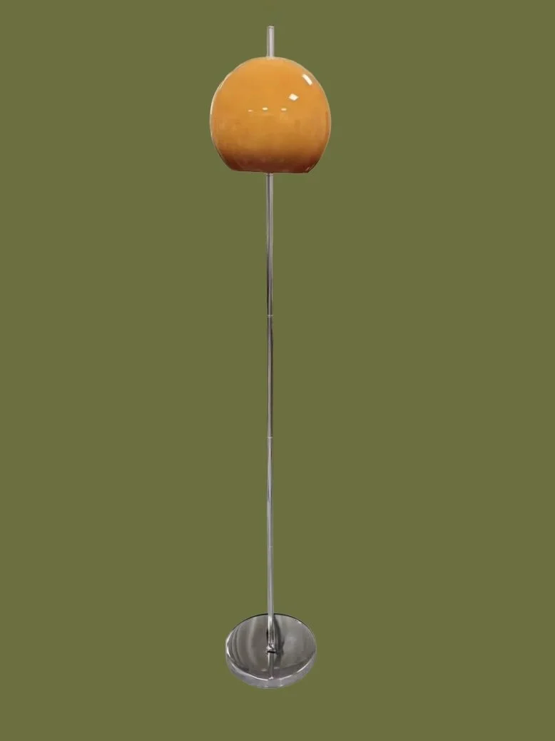 COMING SOON: 'Orlo' Orange Glass & Chrome Floor Lamp