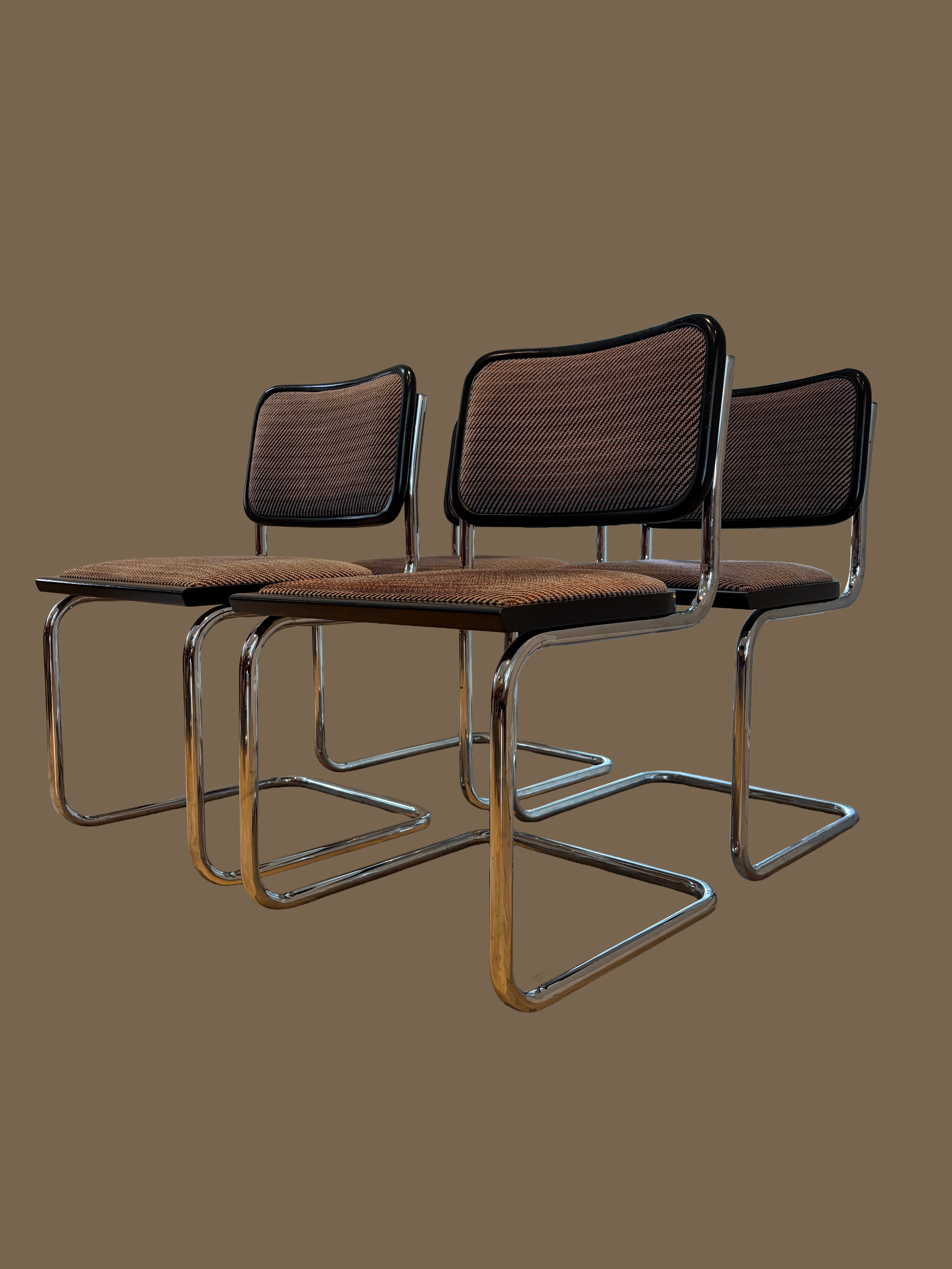 Set of Four Vintage Marcel Breuer Design Chrome Chairs