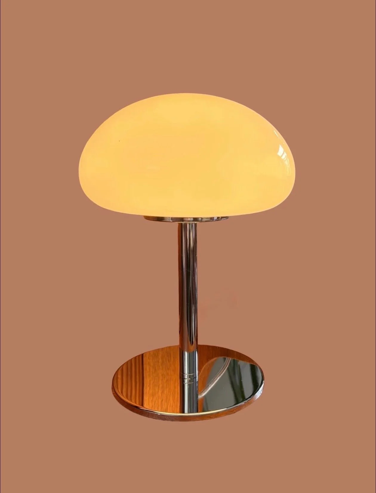 'Goyo' Glass & Chrome Table Lamp