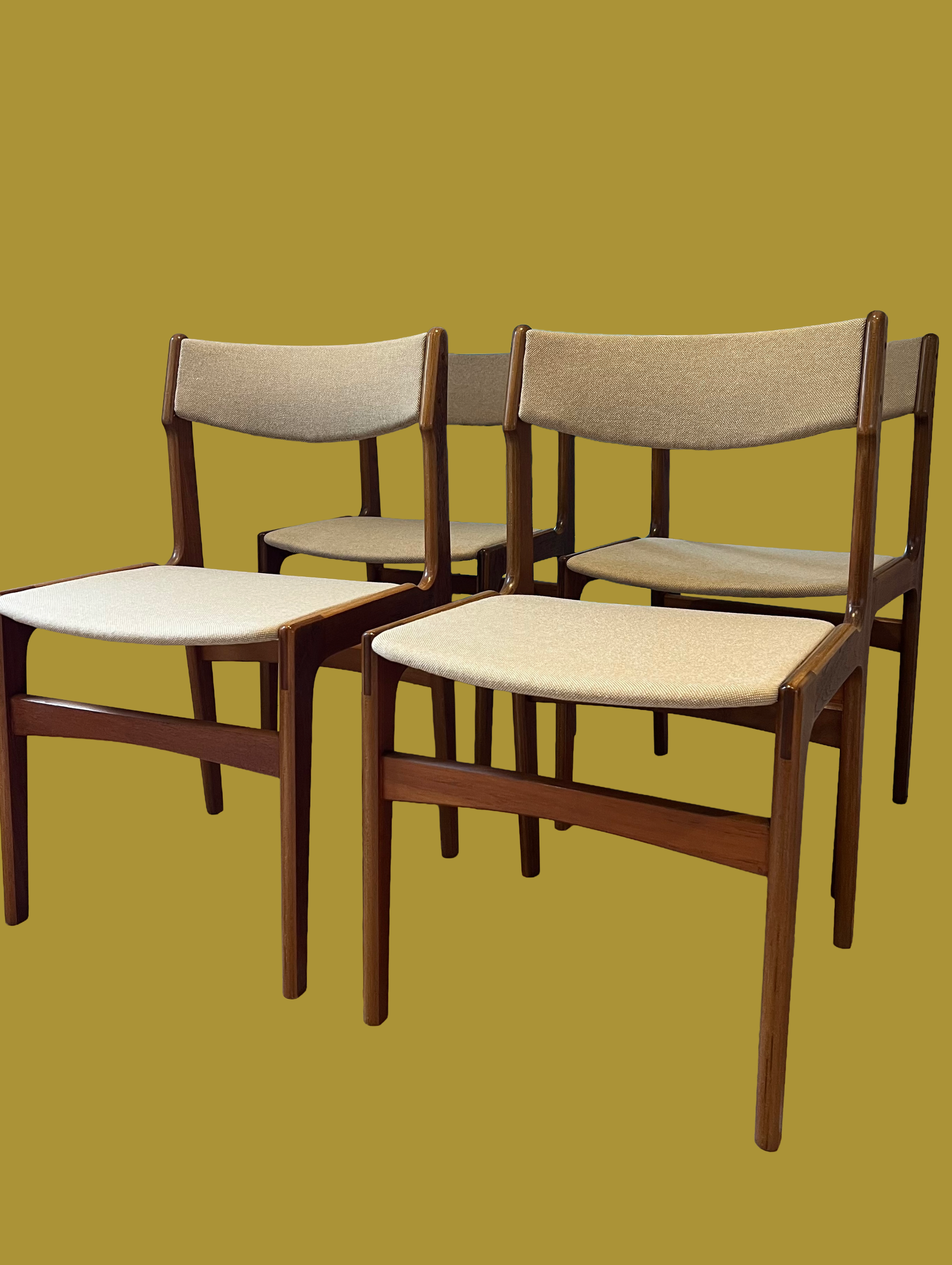 Set of Four Erik Buch for Anderstrup Møbelfabrik Teak Dining Chairs, c. 1965